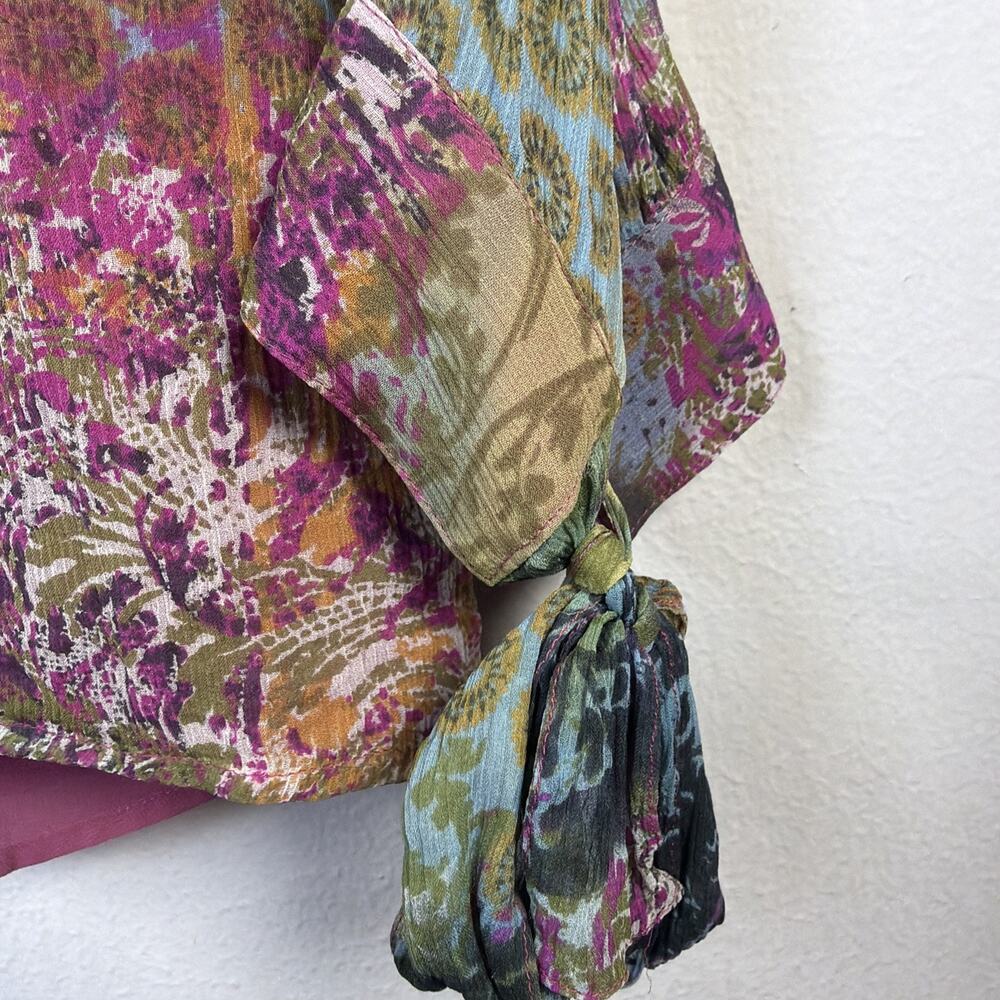 Coldwater Creek womens large 100% silk lined bohemian feminine whimsygoth blouse - Picture 3 of 12